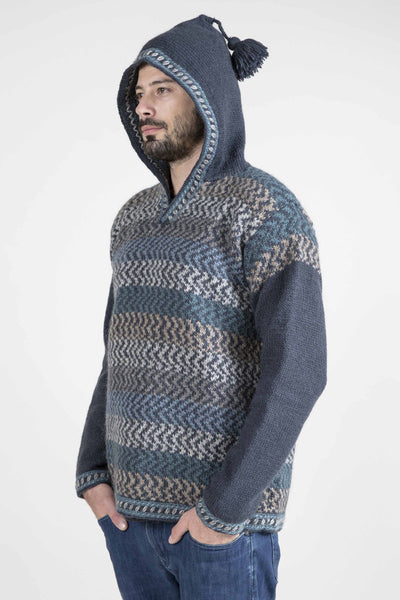 Zig Zag Striped Sweater with Hood - 4791/190