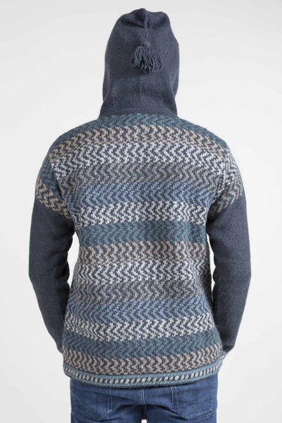 Zig Zag Striped Sweater with Hood - 4791/190