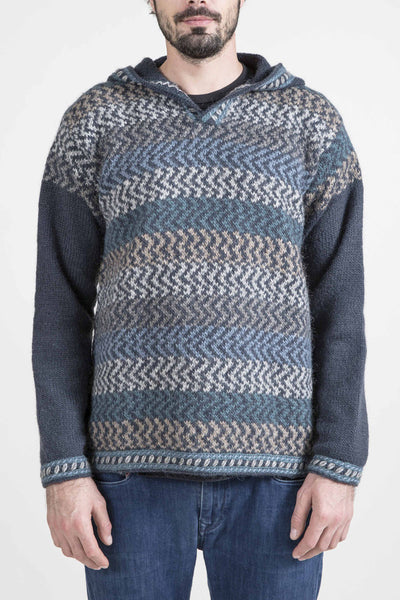 Zig Zag Striped Sweater with Hood - 4791/190